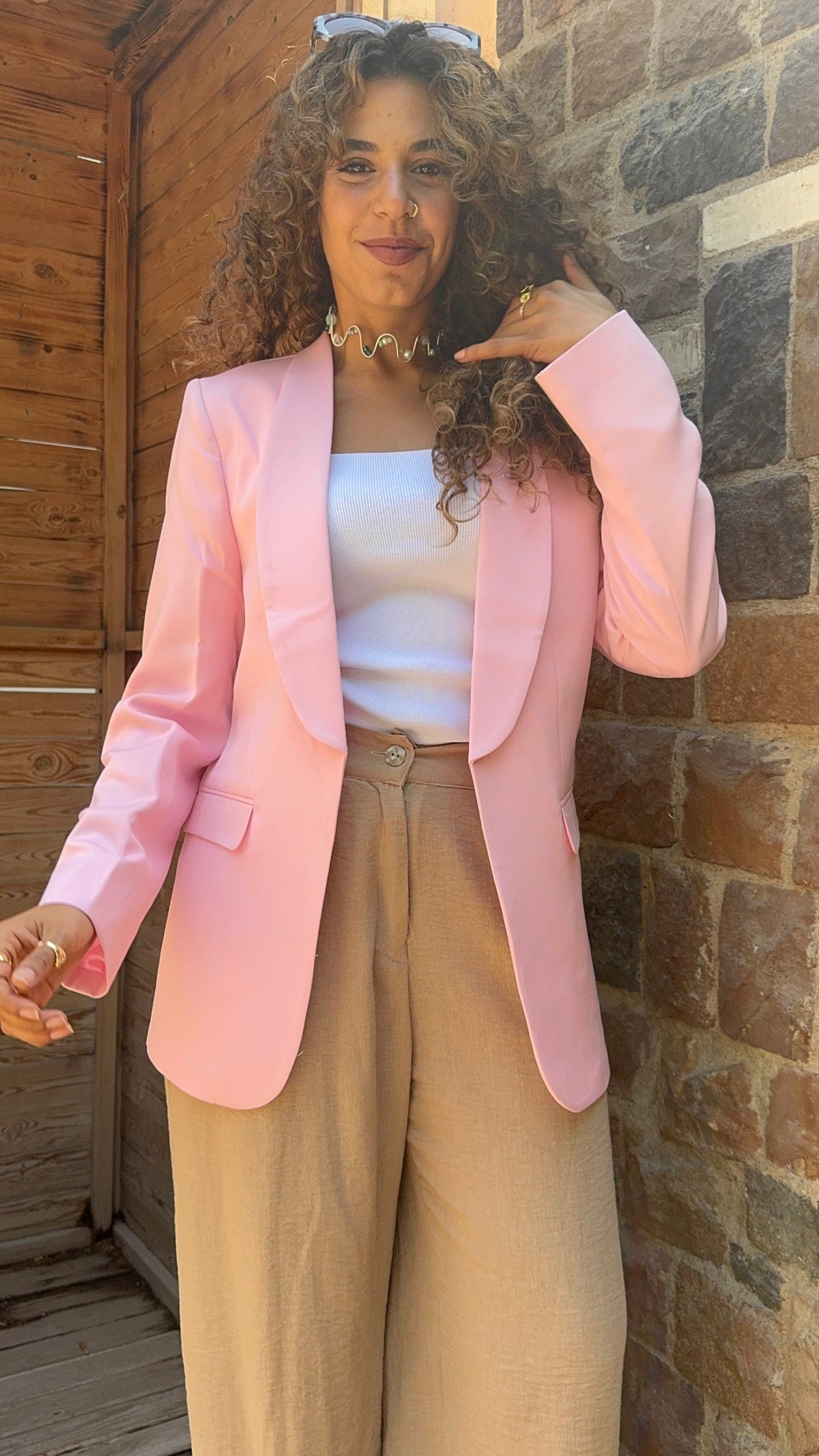 Blush Pink Tailored Blazer