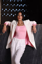 Blush White Blazer