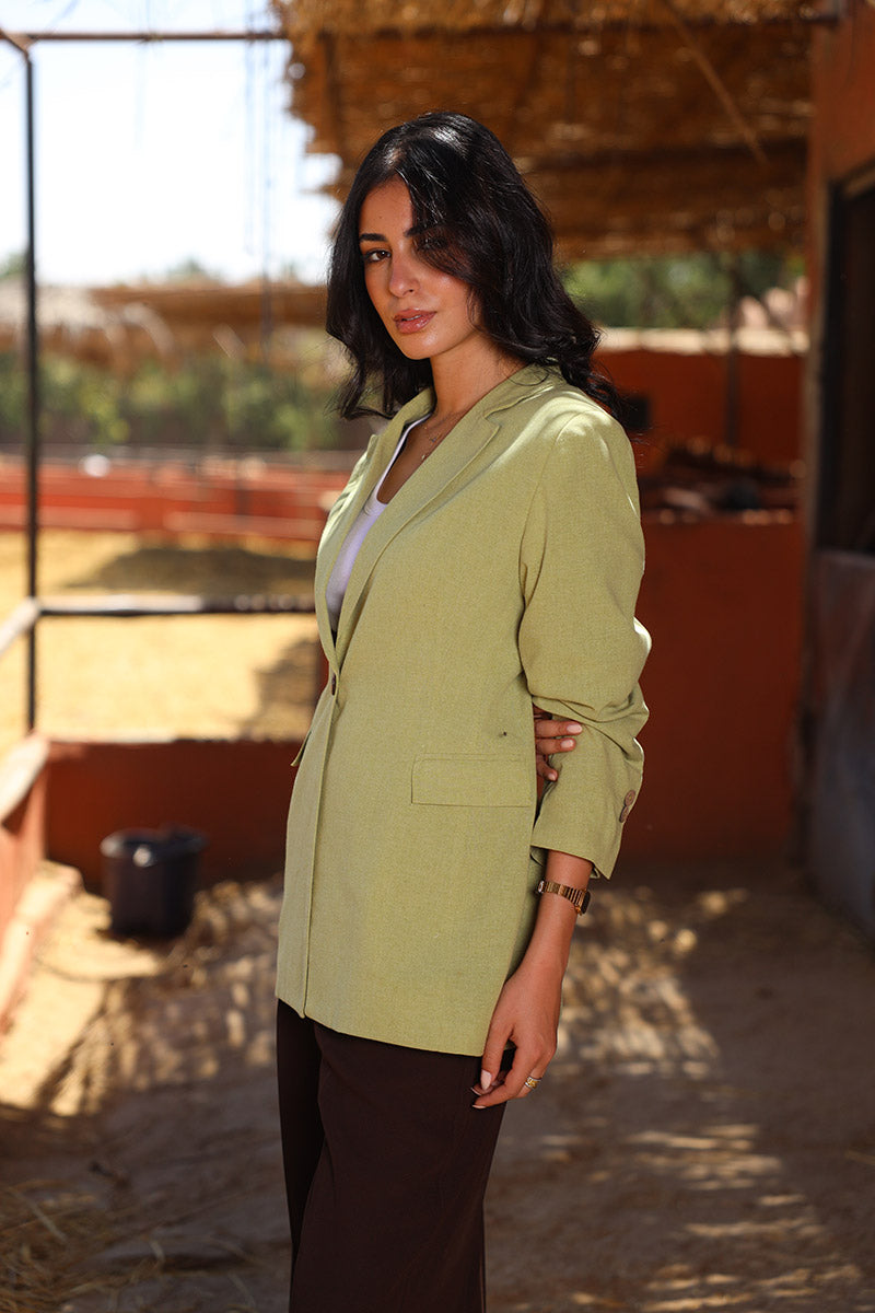 Pistachio Linen Blazer