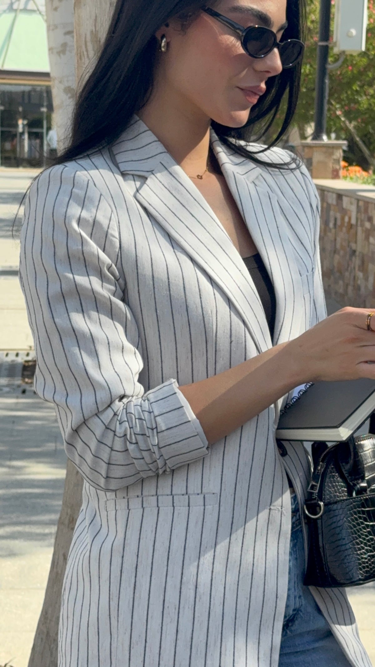 Esos Striped Linen Blazer