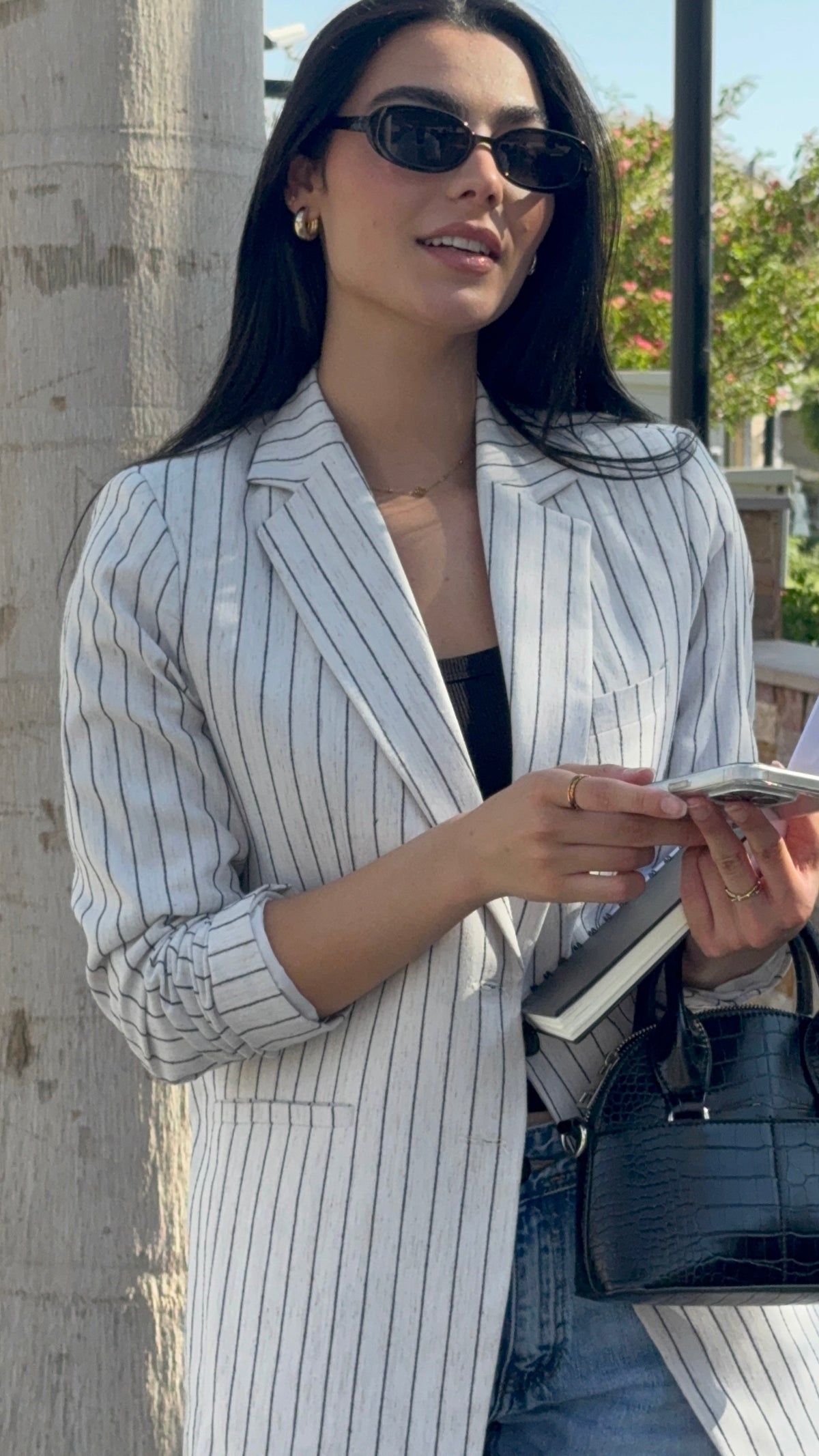 Esos Striped Linen Blazer