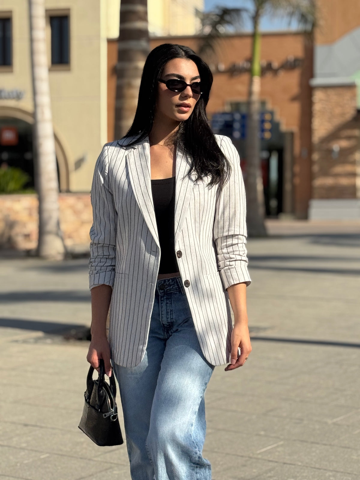 Esos Striped Linen Blazer