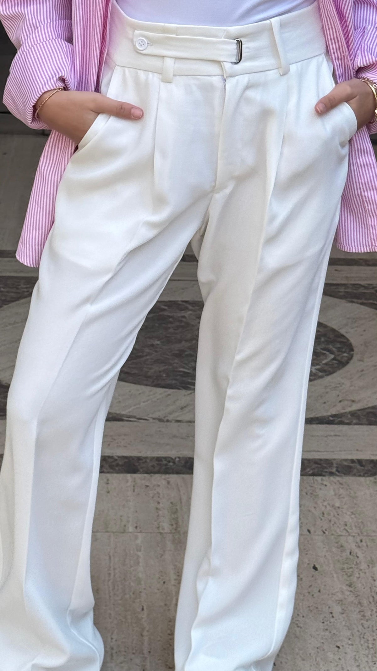 White Waistband trousesr