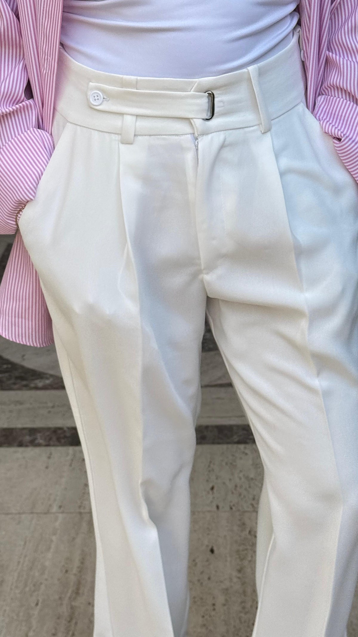 White Waistband trousesr