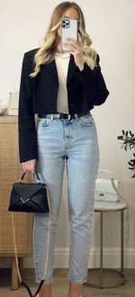 Black cropped blazer