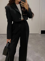 Black cropped blazer