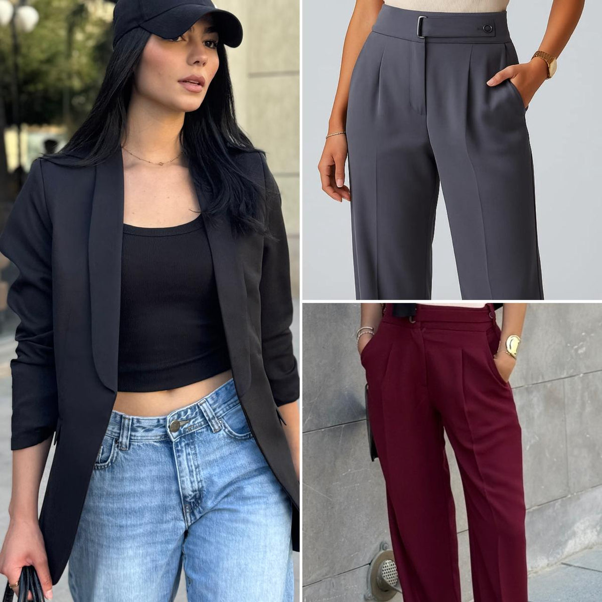 Black Casual blazer+ Waistband trouser